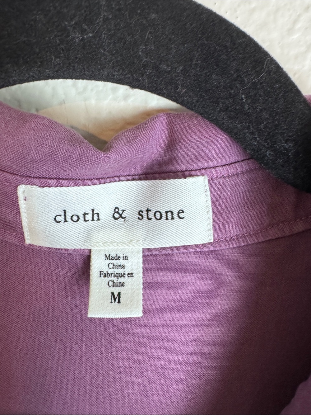 Cloth & Stone Purple Solid Woven Lyocell Pleated Button-Up Shirt Size M - Picture 5 of 13